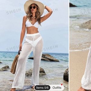 SHEIN Hollow Out Crochet Cover Up Pants